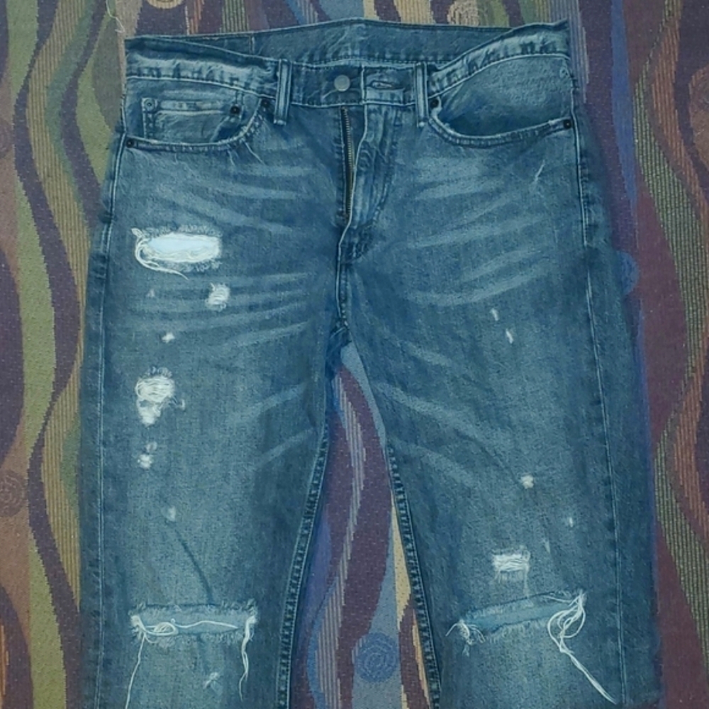 Levis 511 mens distressed black jeans